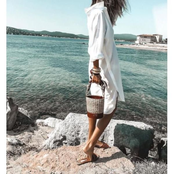 Never Letting Go White Shirtdress