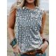 RPrint Round Neck Sleeveless Top