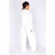 Ivory Waffle Sweater And Wide Leg Trouser Set