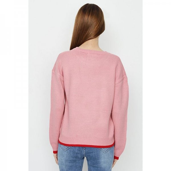 Pink Heart Jacquard Jumper