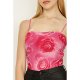 Pink Rose Print Mesh Bodysuit