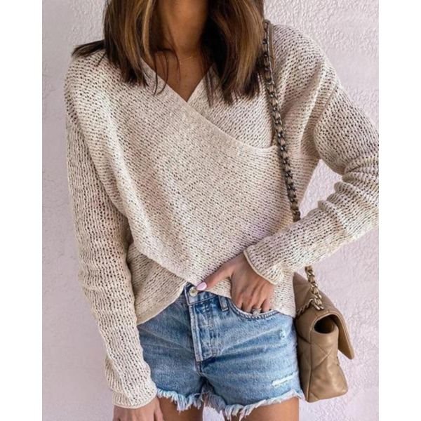 Vintage Plain Long Sleeve Top