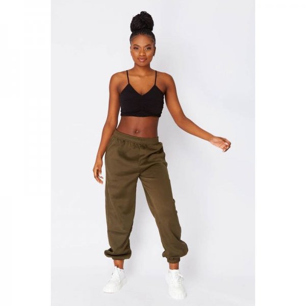 Khaki Basic Cuffed Joggers