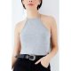 Grey Marl Square Neck Crop Vest