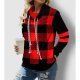 Special Plaid Print Drawstring Neck Top